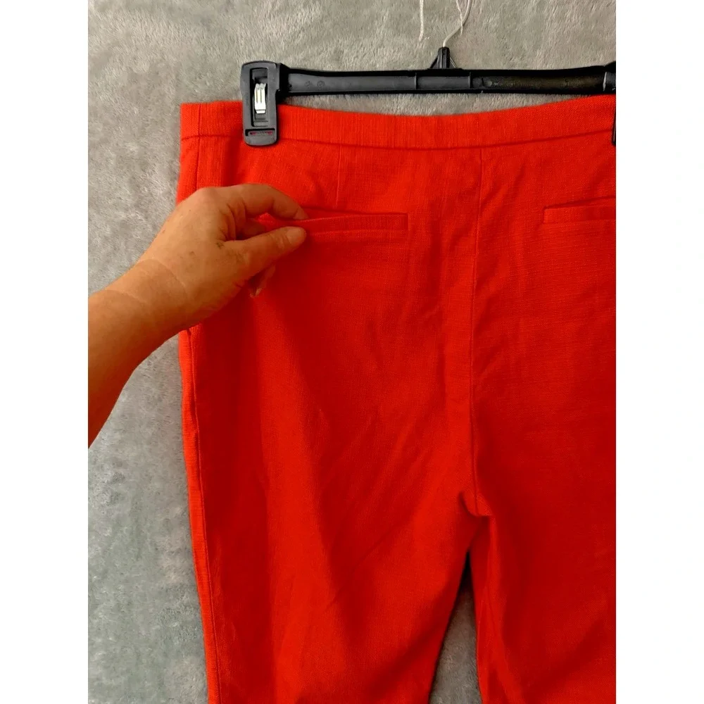 Diane Von Furstenberg‎ Trousers 12 Pants Straight Leg Designer Orange Ankle